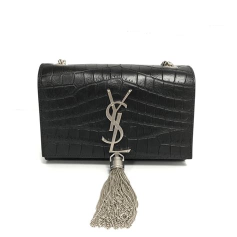 ysl black and white handbag|ysl black crossbody with tassel.